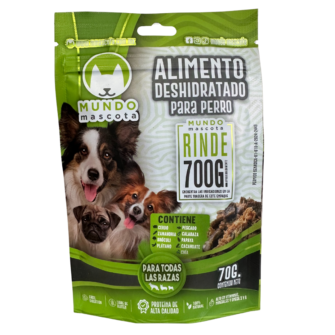 Mundo Mascota sobre 70gr Alimento Deshidratado 100% Natural para Perro