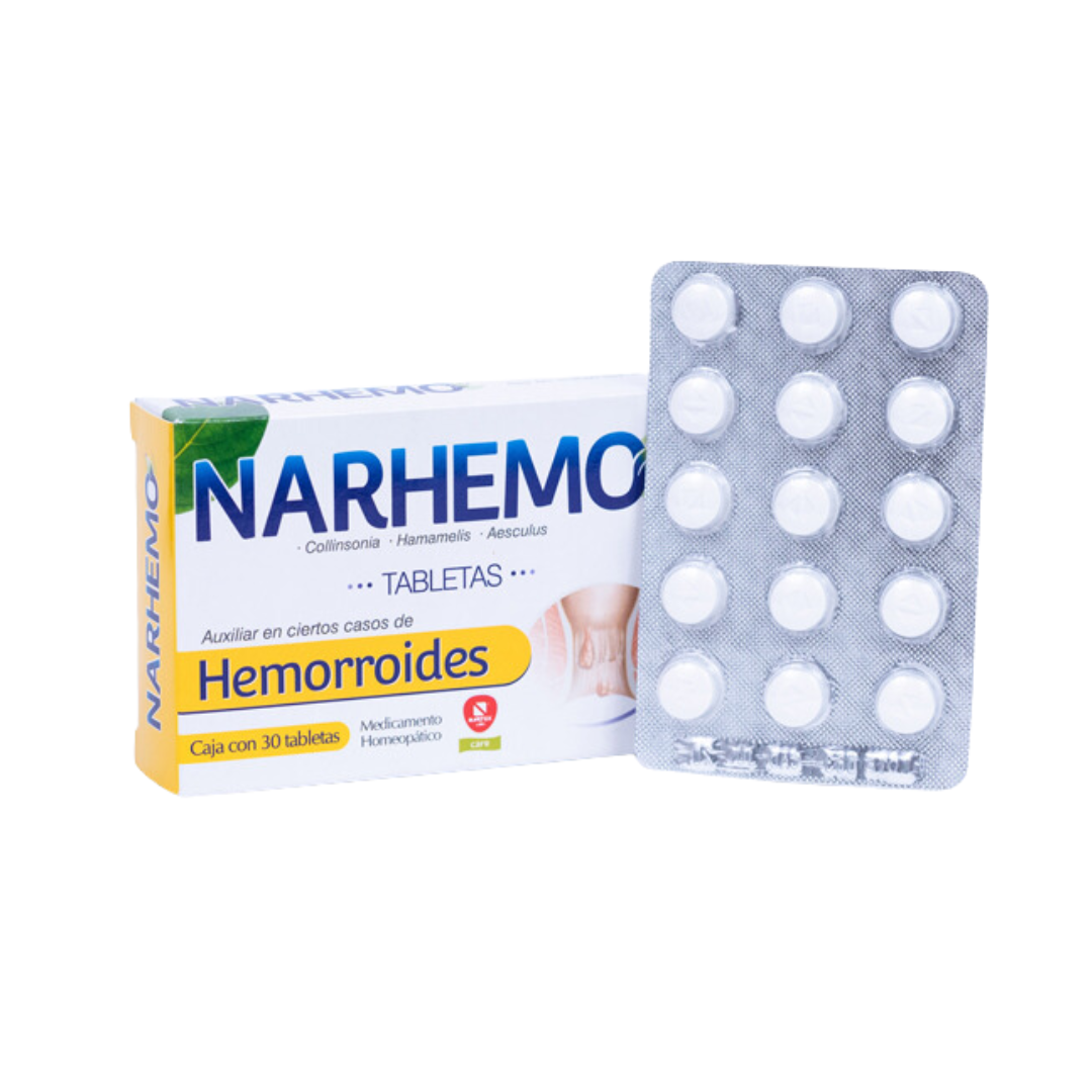 Narhemo 30 Tabletas  - Auxiliar en el tratamiento de las hemorroides