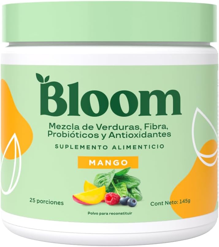 Bloom Mezcla de Verduras, Fibra, Probióticos y Antioxidantes Mango 145 g