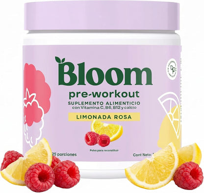 Bloom Pre-Workout Limonada Rosa 175 g | Energía, Enfoque y Máximo Rendimiento