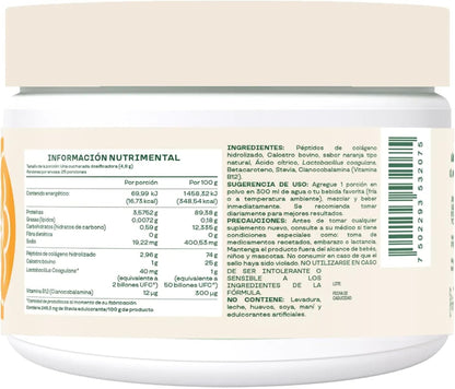 Bloom Nutrition Calostro Bovino y Péptidos de Colágeno Crema de Naranja 118 gr