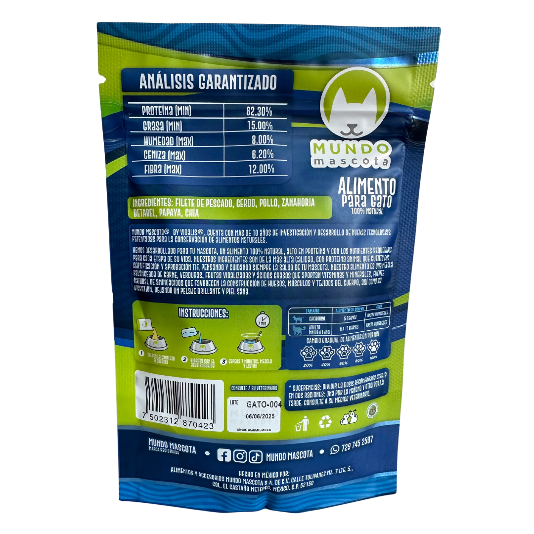 Mundo Mascota sobre 70 gr Alimento Deshidratado 100% Natural para Gato