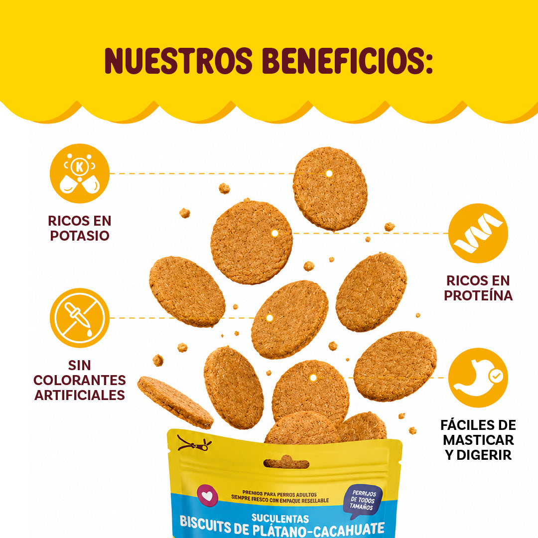 Biscuits de Plátano-Cacahuate | Premio para perro