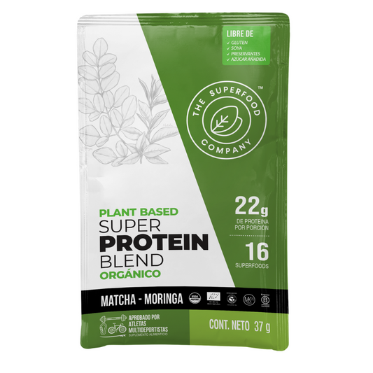 Proteína vegana The Superfood Company / Matcha - Moringa 12 Sachets 37g