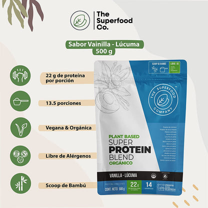 Proteína vegana The Superfood Company / Vainilla - Lúcuma 500gr